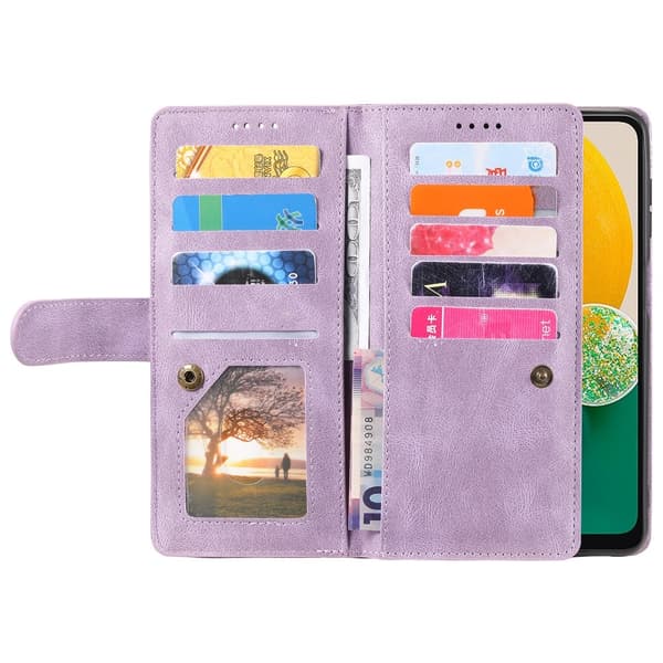 Til Samsung Galaxy A26 5G Etui med Lynlåslomme og 9 Kortlommer