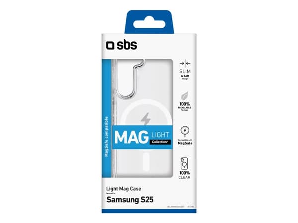 SBS TELIGMAGSAS25T, Etui, Samsung, Galaxy S25, 15,8 cm (6.2"), Gjennomsiktig