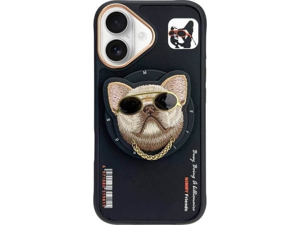 Etui Nimmy Glasses Cool Dog MagSafe do iPhone 16 czarny