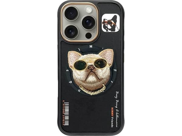 Etui Nimmy Glasses Cool Dog MagSafe do iPhone 16 Pro czarny