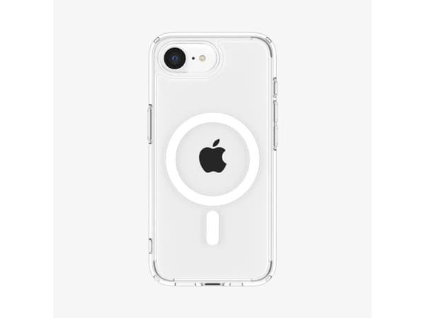 Spigen Crystal Hybrid (MagFit) iPhone 16e Clear White, Cover, Apple, iPhone 16e, 15.5 cm (6.1"), Transparent, White