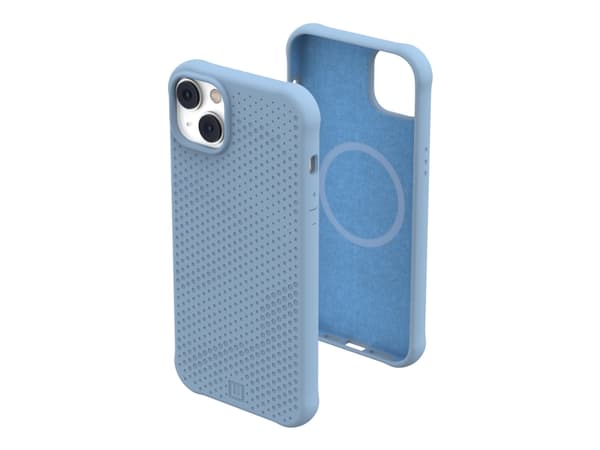 [U] Protective Case for iPhone 14 Plus [6.7-in] - Dot for Magsafe Cerulean - Baksidedeksel for mobiltelefon - MagSafe-samsvar - væskesilikon - himmel