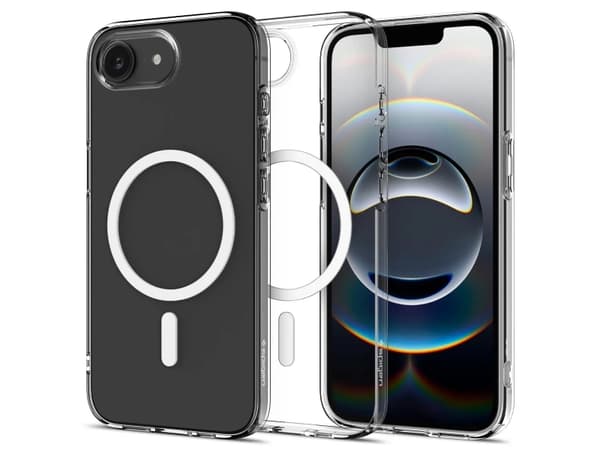 Spigen Crystal Flex (MagFit), Omslag, Apple, iPhone 16e, 15,5 cm (6.1"), Transparent, Vit