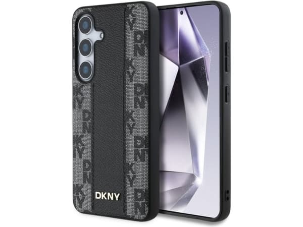 Etui DKNY Leather Checkered Pattern MagSafe do Samsung Galaxy S25 czarny