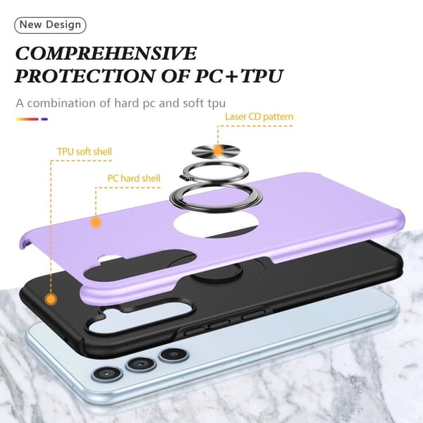 Til Samsung Galaxy A26 5G Hybrid Cover med Roterbar Ringholder