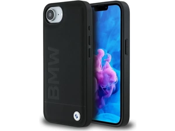 Case BMW Leather Hot Stamp for iPhone 16e black