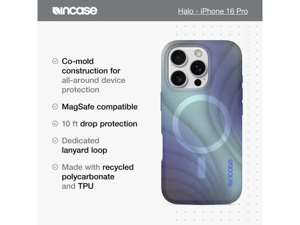 Incase HALO IPHONE 16 PRO, Omslag, Apple, iPhone 16 Pro, 15,8 cm (6.2"), Blå, Lila