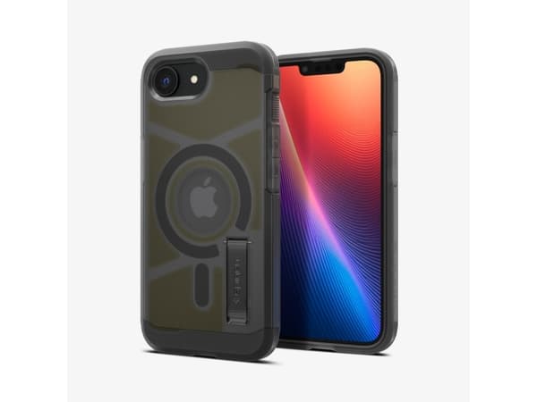 Spigen Tough Armor AI (MagFit), Omslag, Apple, iPhone 16e, 15,5 cm (6.1"), Svart, Grå