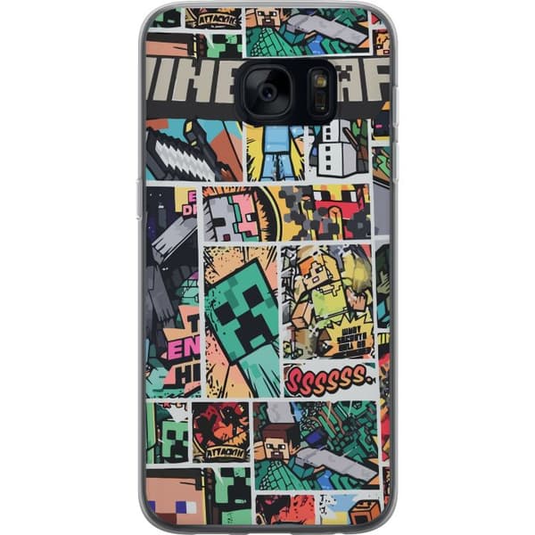 Samsung Galaxy S7 Gjennomsiktig deksel Minecraft Kunsthåndverk