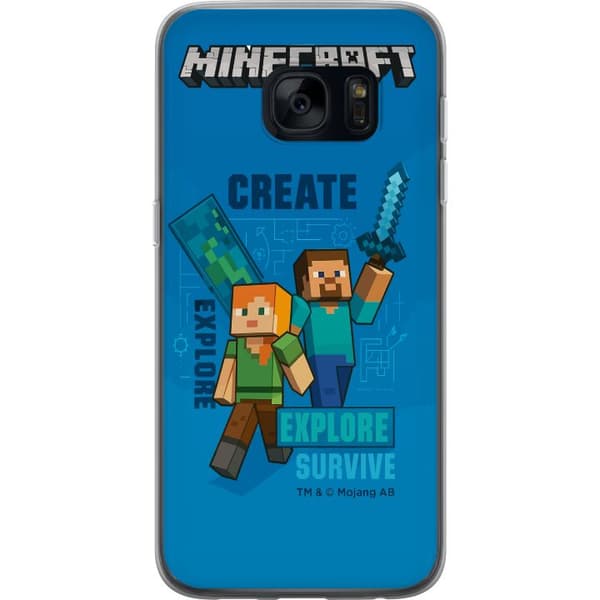 Samsung Galaxy S7 Gjennomsiktig deksel Minecraft Grotter