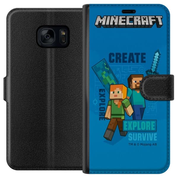 Samsung Galaxy S7 Lommeboketui Minecraft Grotter