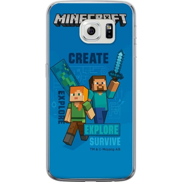 Samsung Galaxy S6 edge Gennemsigtig cover Minecraft Huler