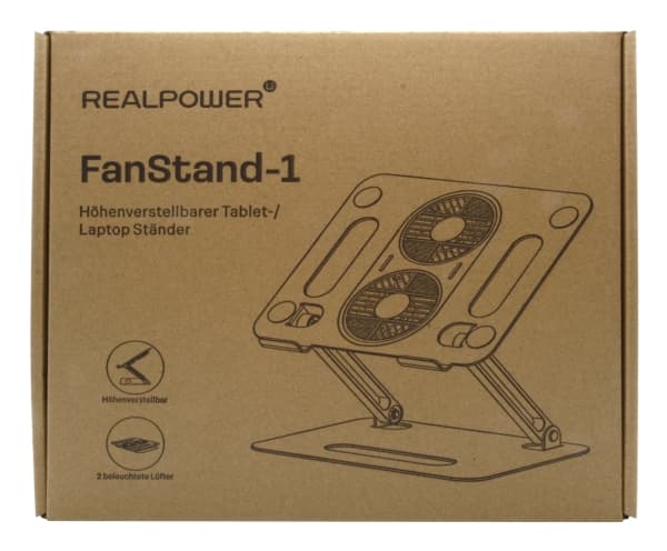 RealPower FanStand 1,Notebook/Tablet Stand mit Fan und RGB