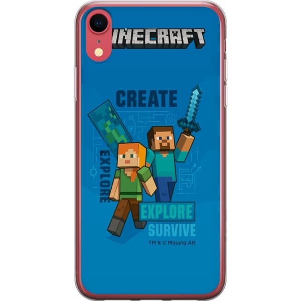 Apple iPhone XR Läpinäkyvä kuori Minecraft Luolastot