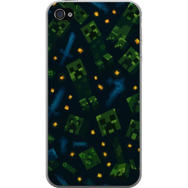 Apple iPhone 4 Genomskinligt Skal Minecraft Dungeons Mob
