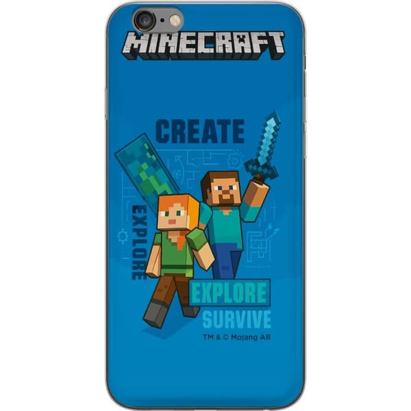 Apple iPhone 6 Plus Genomskinligt Skal Minecraft Caves