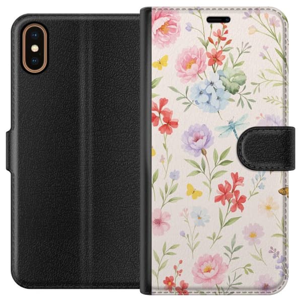 Apple iPhone XS Lommeboketui Blomster