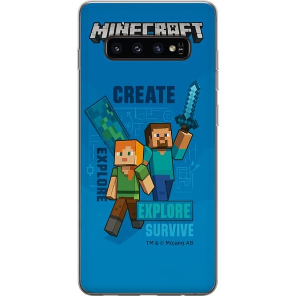 Samsung Galaxy S10 Gjennomsiktig deksel Minecraft Grotter