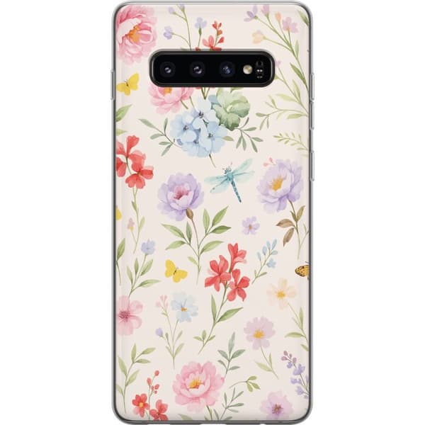 Samsung Galaxy S10 Gjennomsiktig deksel Blomster