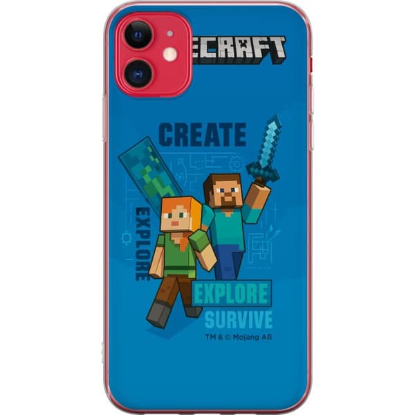 Apple iPhone 11 Genomskinligt Skal Minecraft Caves