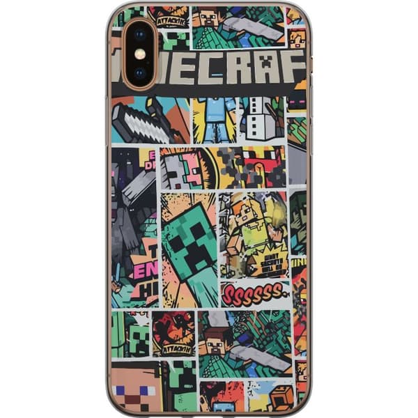 Apple iPhone X Gennemsigtig cover Minecraft Kunst