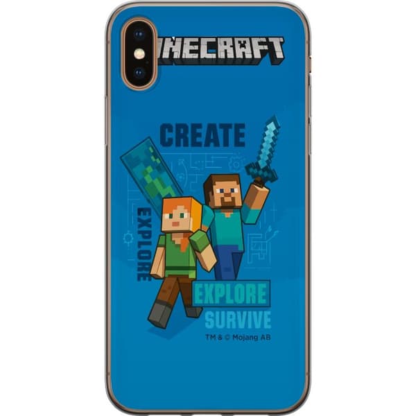 Apple iPhone X Gennemsigtig cover Minecraft Huler