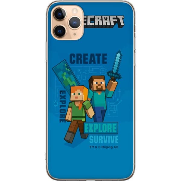 Apple iPhone 11 Pro Max Gjennomsiktig deksel Minecraft Grotter