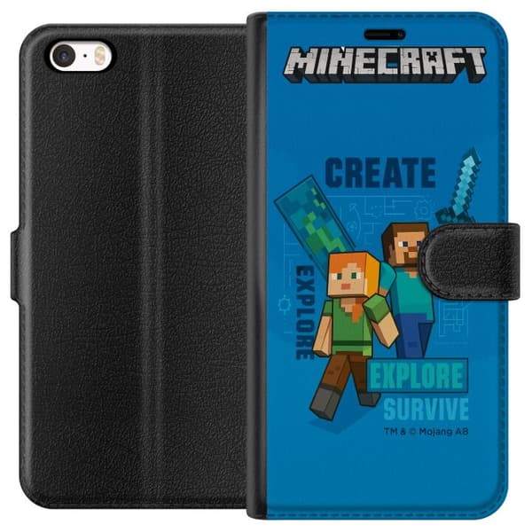 Apple iPhone 5 Lommeboketui Minecraft Grotter