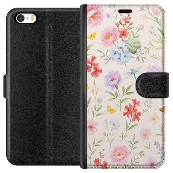 Apple iPhone 5 Tegnebogsetui Blomster