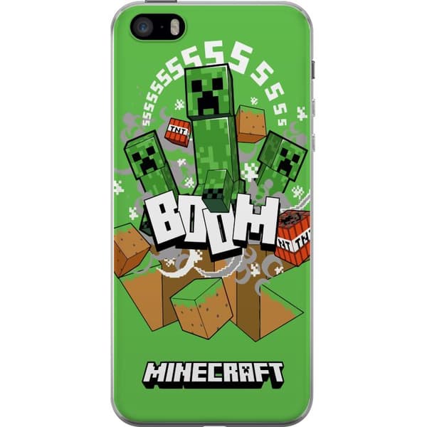 Apple iPhone 5s Läpinäkyvä kuori Minecraft Boom