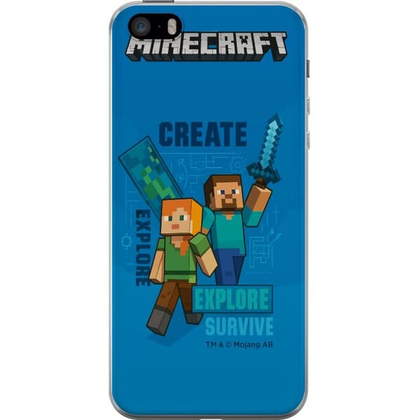 Apple iPhone SE (2016) Gennemsigtig cover Minecraft Huler