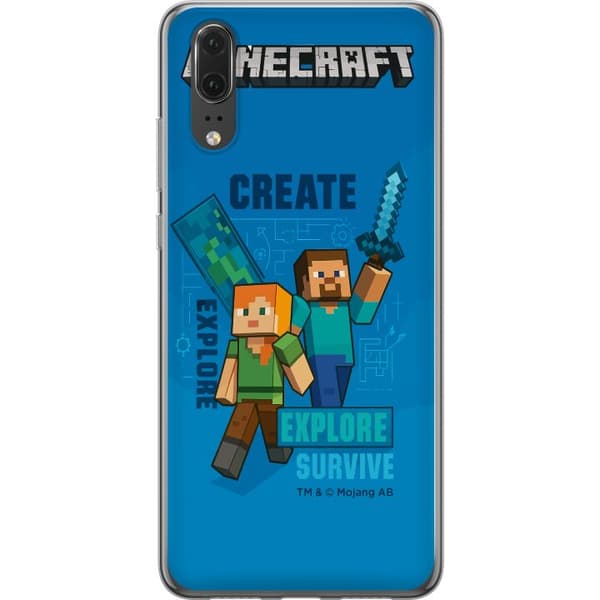 Huawei P20 Läpinäkyvä kuori Minecraft Luolastot