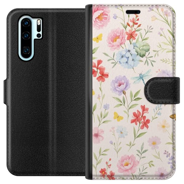 Huawei P30 Pro Tegnebogsetui Blomster