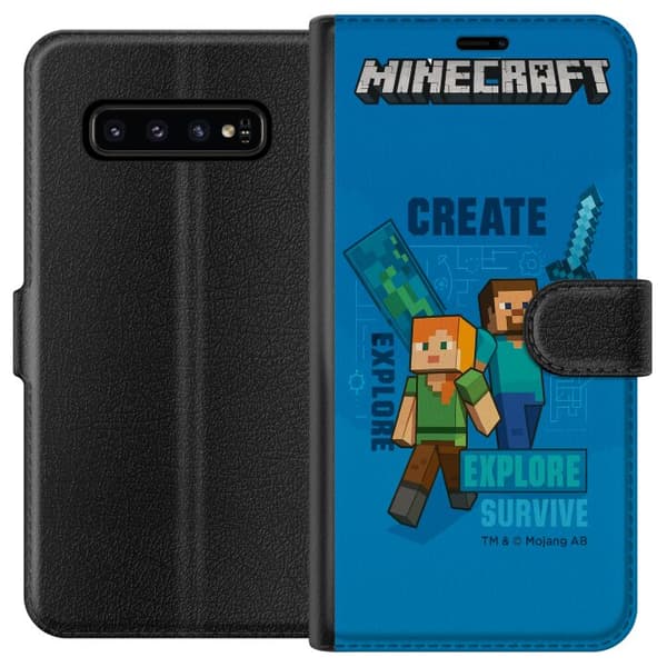 Samsung Galaxy S10 Lommeboketui Minecraft Grotter