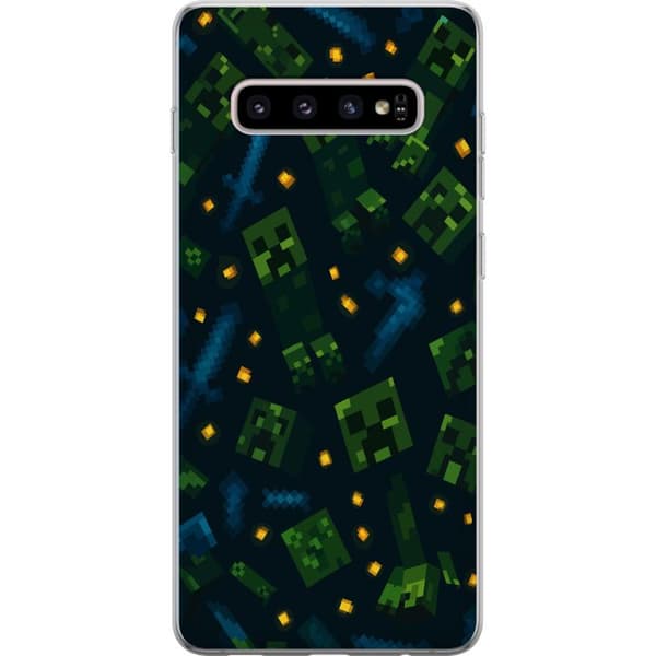Samsung Galaxy S10+ Läpinäkyvä kuori Minecraft Dungeons Mob