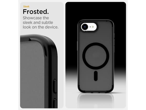 Spigen Crystal Hybrid (MagFit) iPhone 16e Frost Black, Cover, Apple, iPhone 16e, 15.5 cm (6.1"), Black