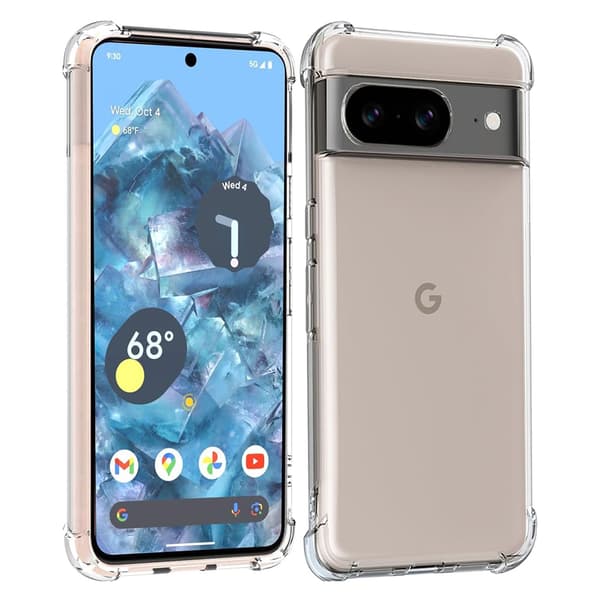 Google Pixel 8 - Flexibelt Skyddsskal i Silikon för Bättre Grepp