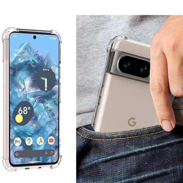 Google Pixel 8 - Flexibelt Skyddsskal i Silikon för Bättre Grepp