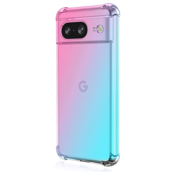 Google Pixel 8 - Flexibelt Skyddsskal i Silikon för Bättre Grepp Rosa/Grön
