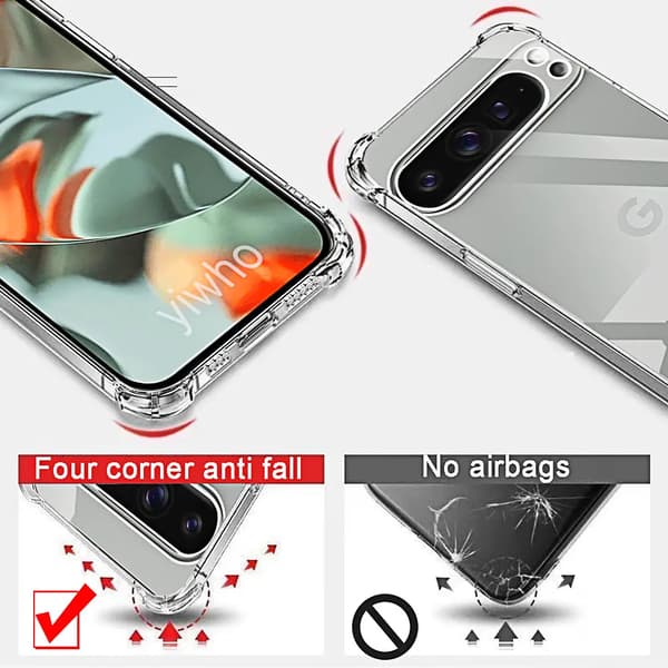 Google Pixel 9 Pro - Reptåligt Transparent Silikon Skal