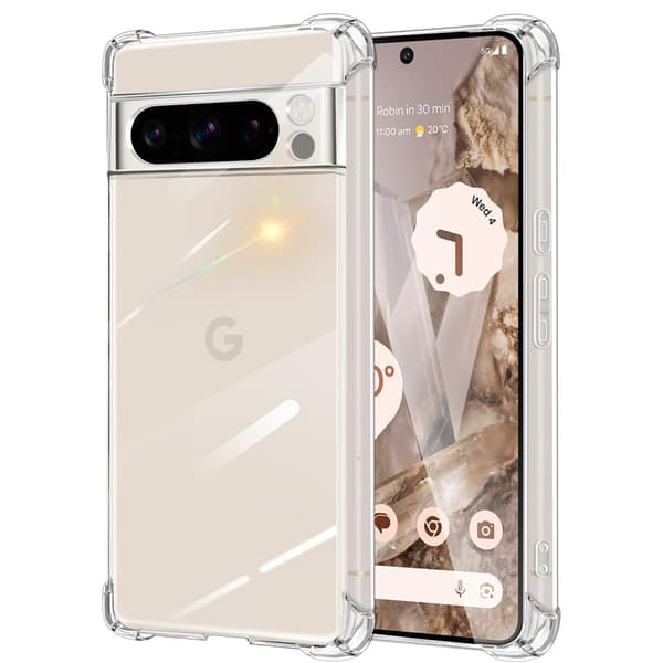 Google Pixel 9 Pro - Reptåligt Transparent Silikon Skal