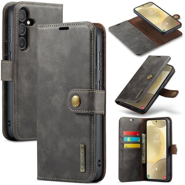 Galaxy S23 Plus - 2-i-1 Läderfodral i Retrodesign