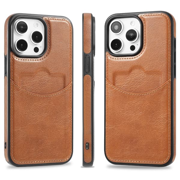 iPhone 13 Pro - Slimmat Läderfodral med Kortfack & Skydd
