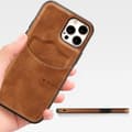 Miniatyrbild 8 av 11: iPhone 13 Pro - Slimmat Läderfodral med Kortfack & Skydd