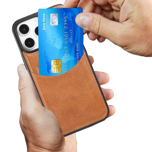 iPhone 13 Pro - Slimmat Läderfodral med Kortfack & Skydd