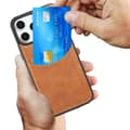 Miniatyrbild 9 av 11: iPhone 13 Pro - Slimmat Läderfodral med Kortfack & Skydd