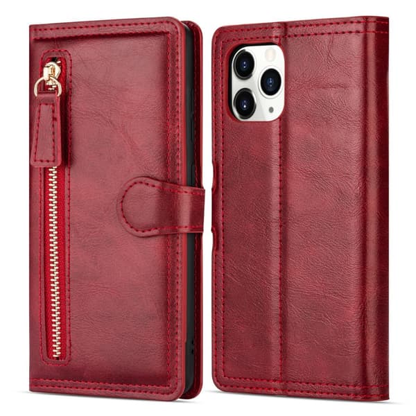 iPhone 13 Pro Max - Elegant Plånboksfodral med Kortfack & Dragkedja