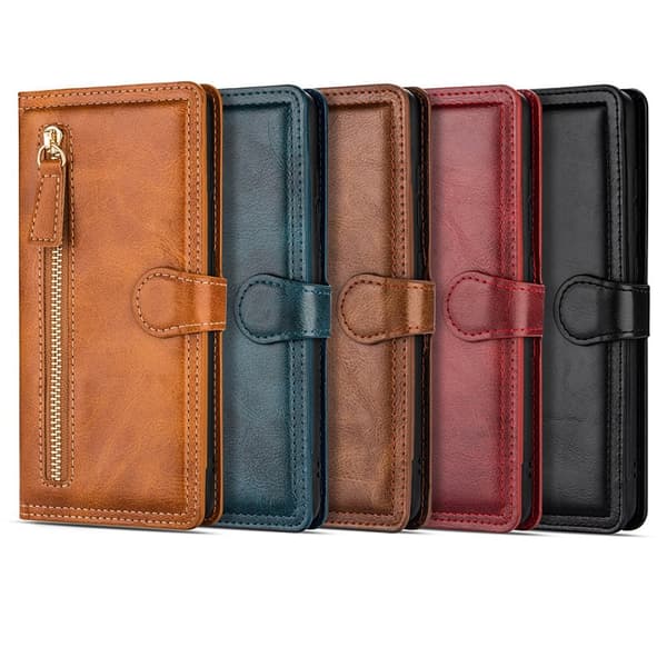 iPhone 13 Pro Max - Elegant Plånboksfodral med Kortfack & Dragkedja