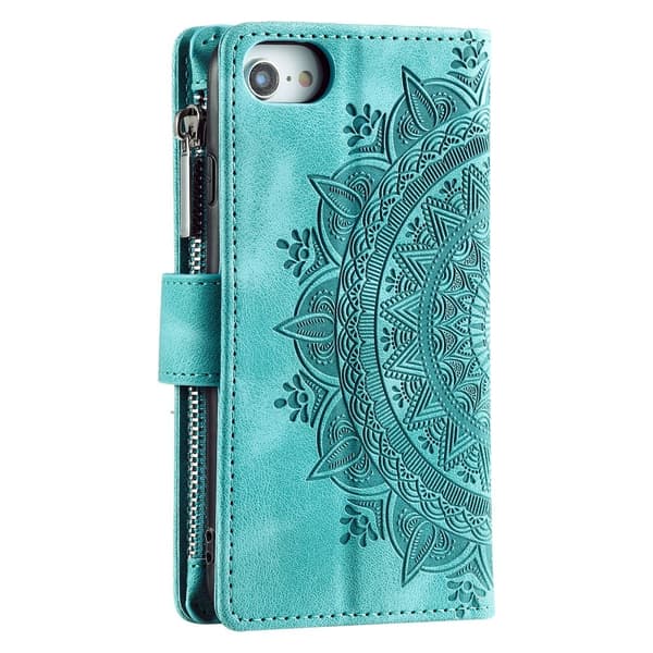 För iPhone 16e plånboksfodral Fodral Skal Mandala blommönster
