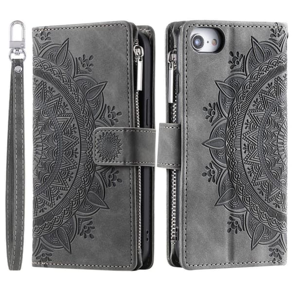 Til iPhone 16e tegnebogscover Cover Shell Mandala Blomstermønster